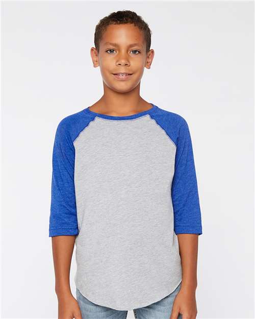 LAT Youth Baseball Fine Jersey Three-Quarter Sleeve Tee 6130