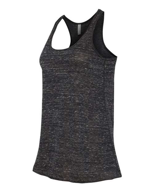 BELLA + CANVAS Women's Flowy Racerback Tank 8800 - Black Marble