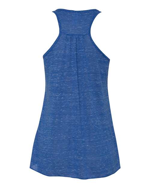 BELLA + CANVAS Women's Flowy Racerback Tank 8800 - True Royal Marble
