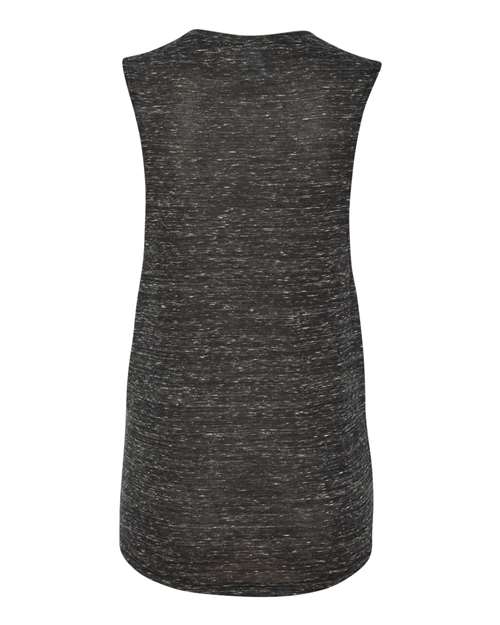 BELLA + CANVAS Women's Flowy Scoop Muscle Tank 8803 - Black Marble