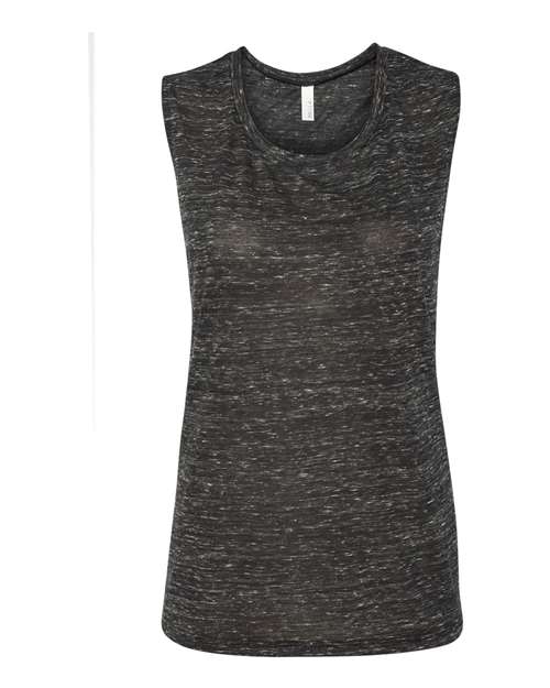 BELLA + CANVAS Women's Flowy Scoop Muscle Tank 8803 - Black Marble