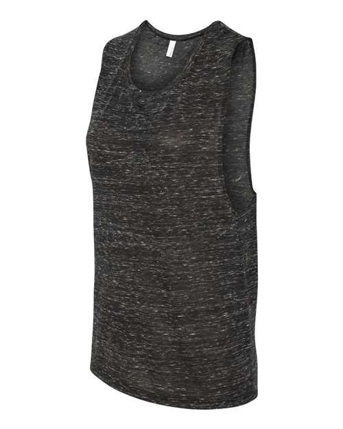 BELLA + CANVAS Women's Flowy Scoop Muscle Tank 8803 - Black Marble