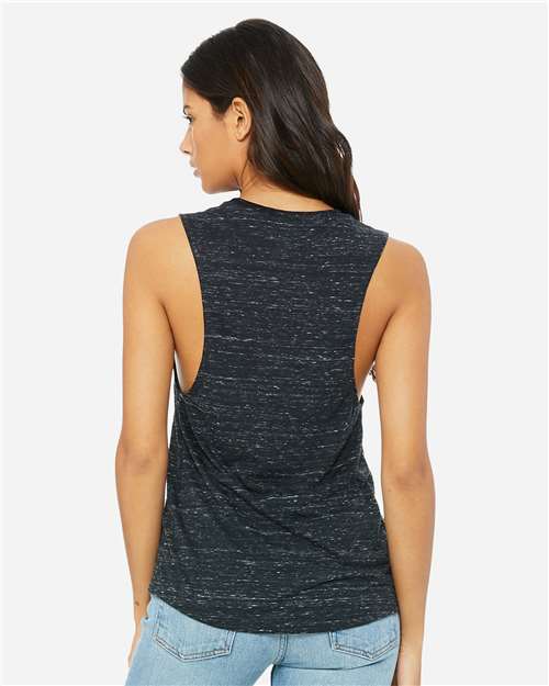 BELLA + CANVAS Women's Flowy Scoop Muscle Tank 8803 - Black Marble