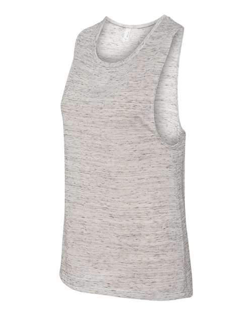 BELLA + CANVAS Women's Flowy Scoop Muscle Tank 8803 - White Marble