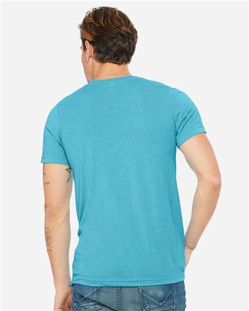 BELLA + CANVAS Unisex Triblend V-Neck Tee 3415 - Aqua Triblend