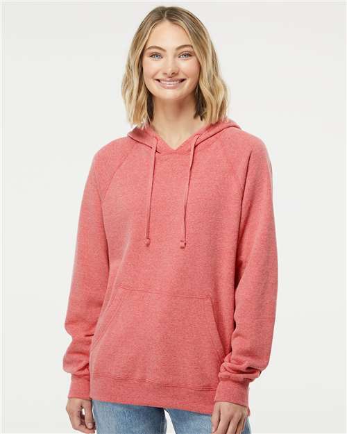 Independent Trading Co. Unisex Special Blend Raglan Hooded Sweatshirt PRM33SBP - Pomegranate