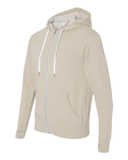 Independent Trading Co. Unisex Heathered French Terry Full-Zip Hooded Sweatshirt PRM90HTZ