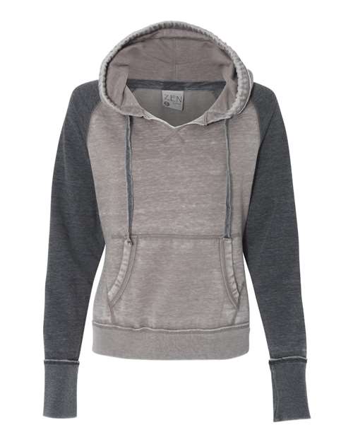 J. America Women's Zen Fleece Raglan Hooded Sweatshirt 8926