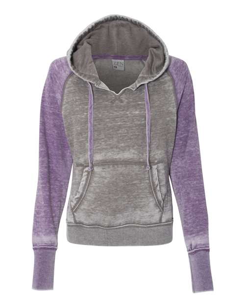 J. America Women's Zen Fleece Raglan Hooded Sweatshirt 8926