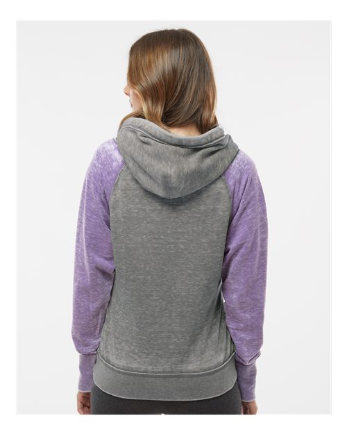 J. America Women's Zen Fleece Raglan Hooded Sweatshirt 8926