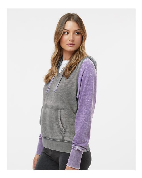 J. America Women's Zen Fleece Raglan Hooded Sweatshirt 8926