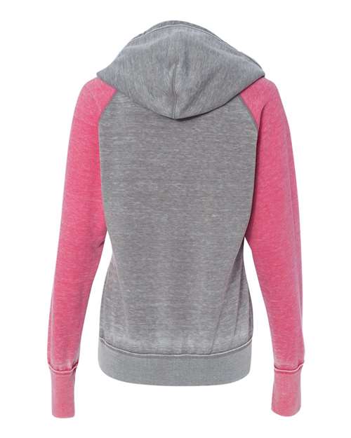 J. America Women's Zen Fleece Raglan Hooded Sweatshirt 8926