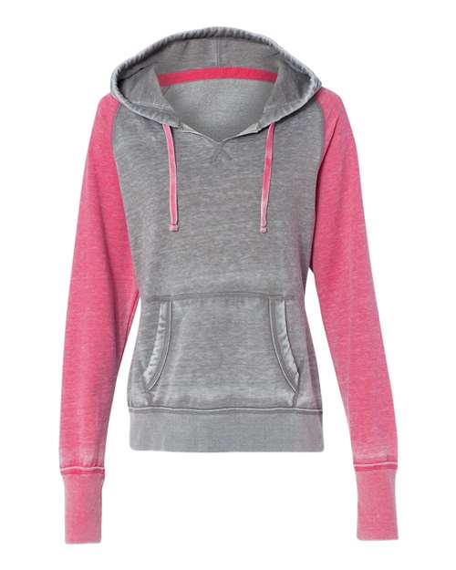 J. America Women's Zen Fleece Raglan Hooded Sweatshirt 8926