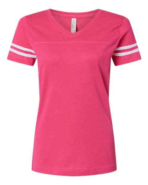 LAT Women's Football V-Neck Fine Jersey Tee 3537
