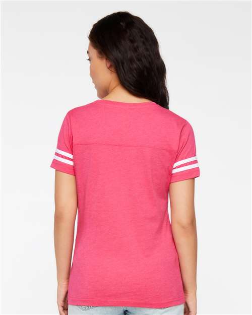 LAT Women's Football V-Neck Fine Jersey Tee 3537