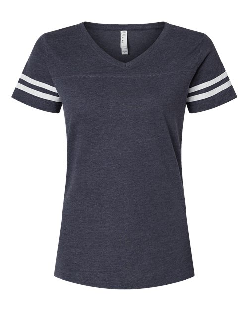 LAT Women's Football V-Neck Fine Jersey Tee 3537