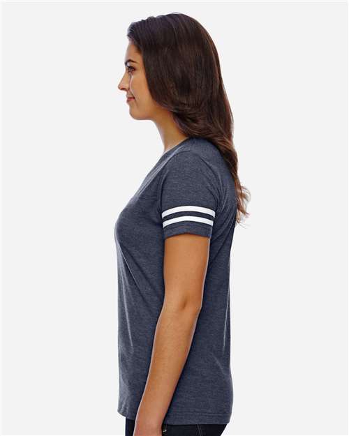 LAT Women's Football V-Neck Fine Jersey Tee 3537