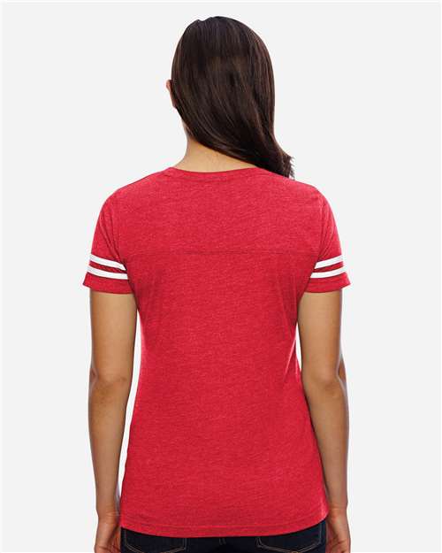 LAT Women's Football V-Neck Fine Jersey Tee 3537