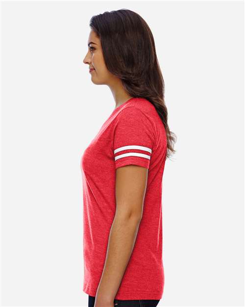 LAT Women's Football V-Neck Fine Jersey Tee 3537