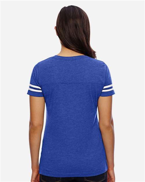 LAT Women's Football V-Neck Fine Jersey Tee 3537