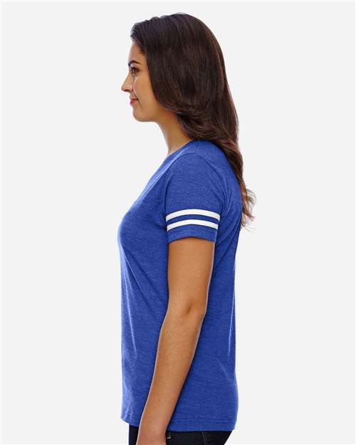 LAT Women's Football V-Neck Fine Jersey Tee 3537