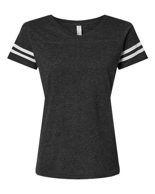 LAT Women's Football V-Neck Fine Jersey Tee 3537