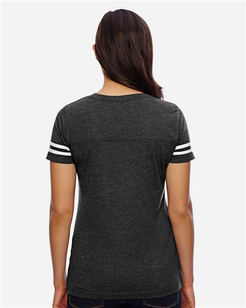 LAT Women's Football V-Neck Fine Jersey Tee 3537