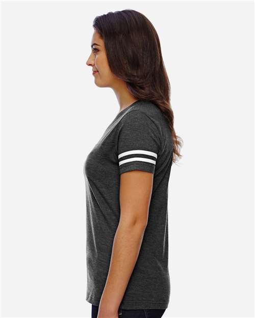 LAT Women's Football V-Neck Fine Jersey Tee 3537