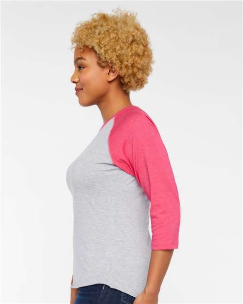 LAT Women's Baseball Fine Jersey Three-Quarter Sleeve Tee 3530
