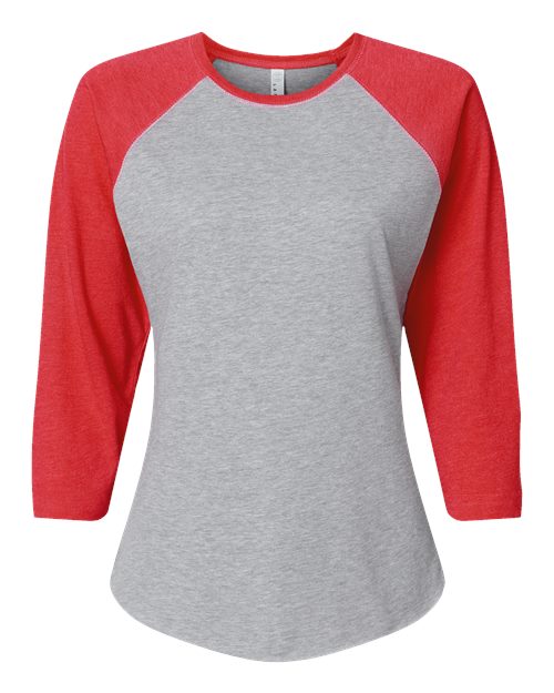 LAT Women's Baseball Fine Jersey Three-Quarter Sleeve Tee 3530