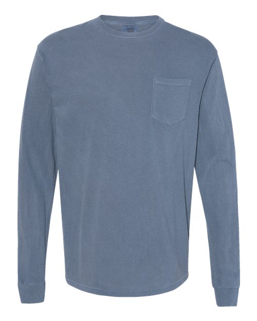 Comfort Colors Unisex Garment-Dyed Heavyweight Long Sleeve Pocket T-Shirt 4410