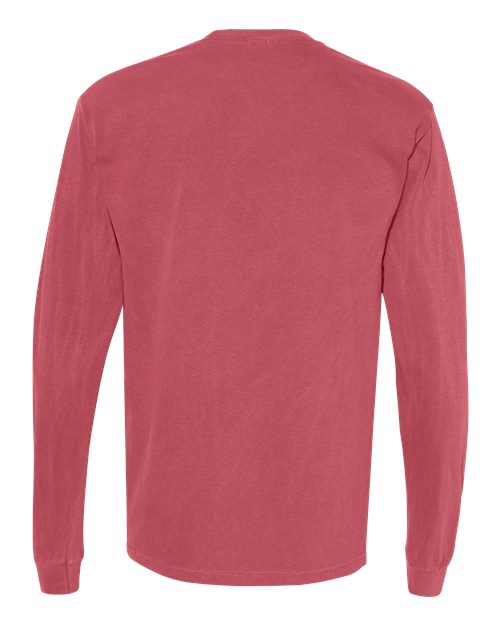 Comfort Colors Unisex Garment-Dyed Heavyweight Long Sleeve Pocket T-Shirt 4410 - Crimson