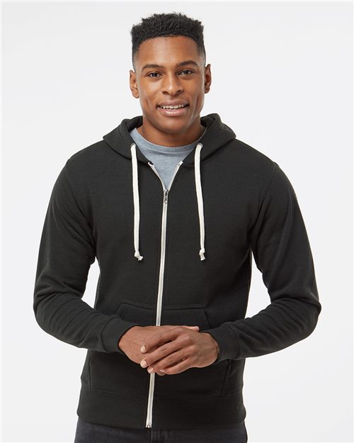 J. America Men's Triblend Full-Zip Hooded Sweatshirt 8872