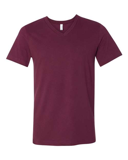 BELLA + CANVAS Unisex Jersey V-Neck Tee 3005 - Maroon