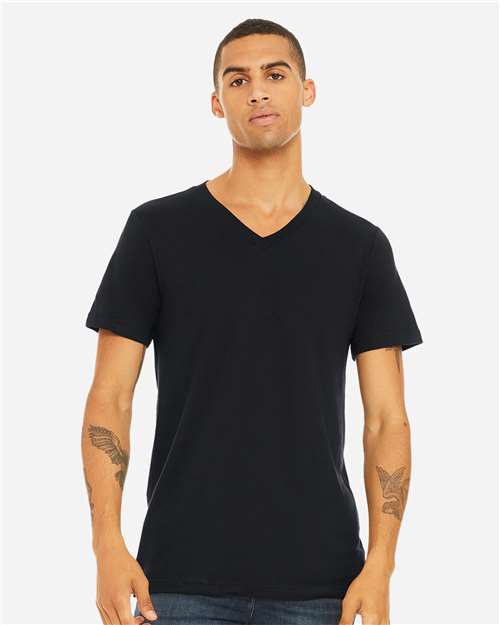 BELLA + CANVAS Unisex Jersey V-Neck Tee 3005 - Vintage Black