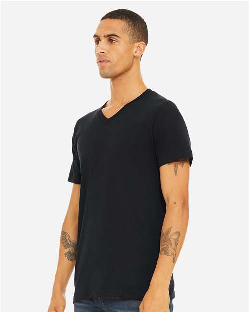 BELLA + CANVAS Unisex Jersey V-Neck Tee 3005 - Vintage Black
