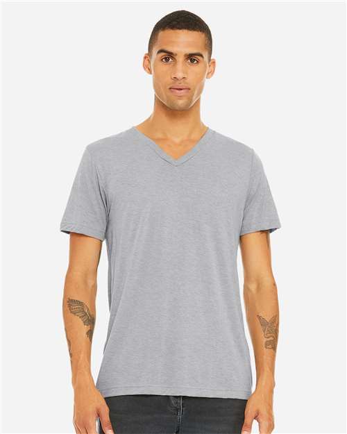 BELLA + CANVAS Unisex Triblend V-Neck Tee 3415 - Athletic Grey Triblend
