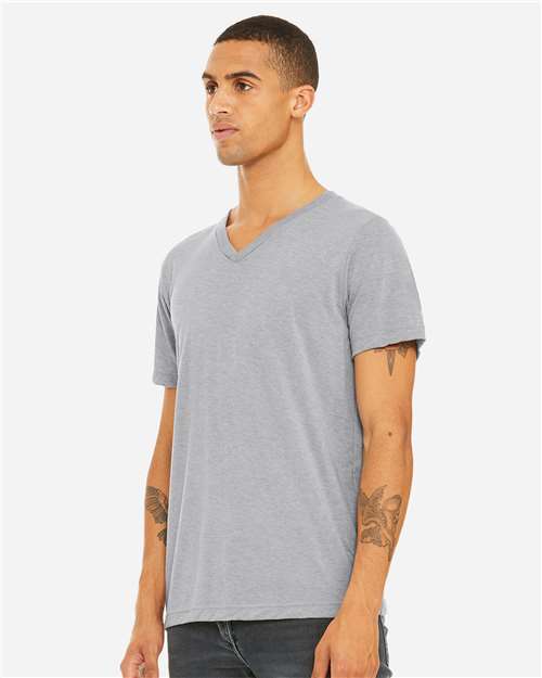 BELLA + CANVAS Unisex Triblend V-Neck Tee 3415 - Athletic Grey Triblend