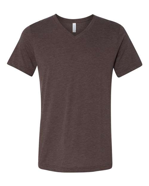 BELLA + CANVAS Unisex Triblend V-Neck Tee 3415 - Brown Triblend