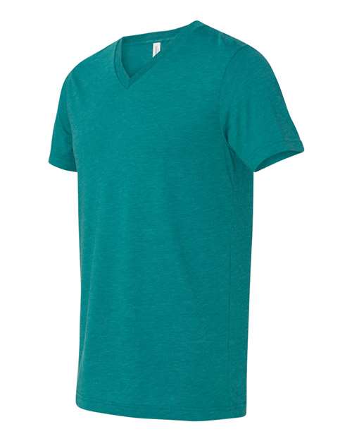 BELLA + CANVAS Unisex Triblend V-Neck Tee 3415 - Teal Triblend
