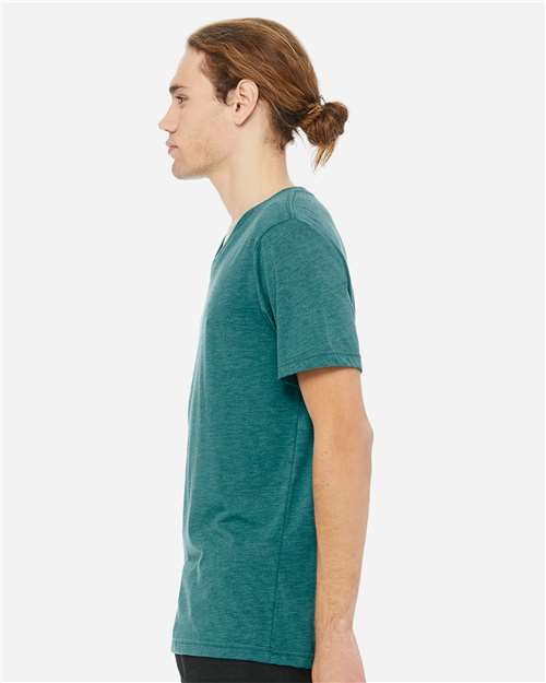 BELLA + CANVAS Unisex Triblend V-Neck Tee 3415 - Teal Triblend