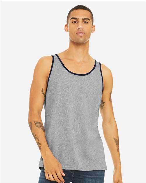 BELLA + CANVAS Jersey Tank 3480 - Athletic Heather/ Navy
