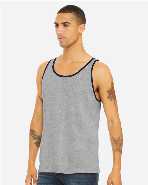BELLA + CANVAS Jersey Tank 3480 - Athletic Heather/ Navy