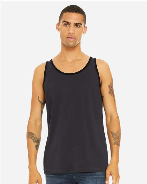 BELLA + CANVAS Jersey Tank 3480 - Dark Grey/ Black