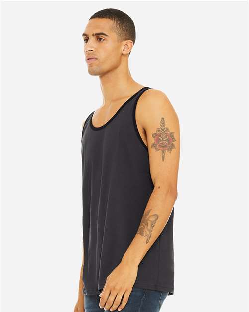 BELLA + CANVAS Jersey Tank 3480 - Dark Grey/ Black
