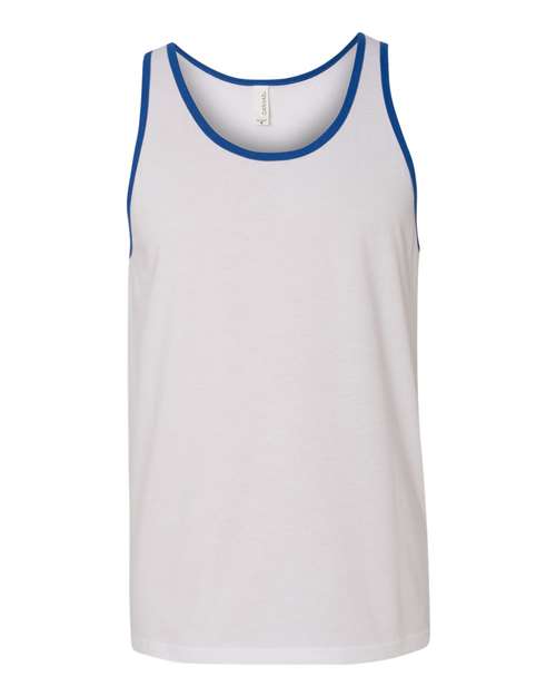 BELLA + CANVAS Jersey Tank 3480 - White/ True Royal