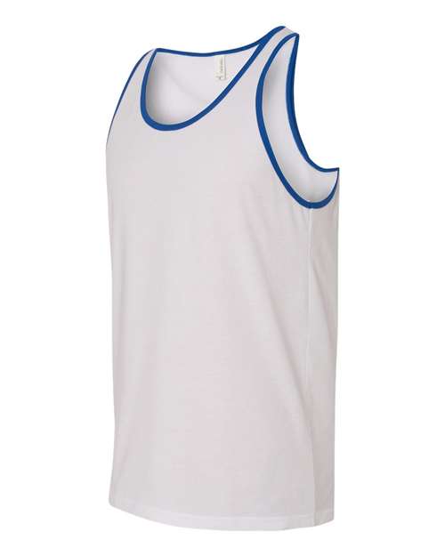 BELLA + CANVAS Jersey Tank 3480 - White/ True Royal