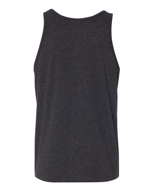 BELLA + CANVAS Jersey Tank 3480 - Charcoal Black Triblend/ Solid Black Triblend