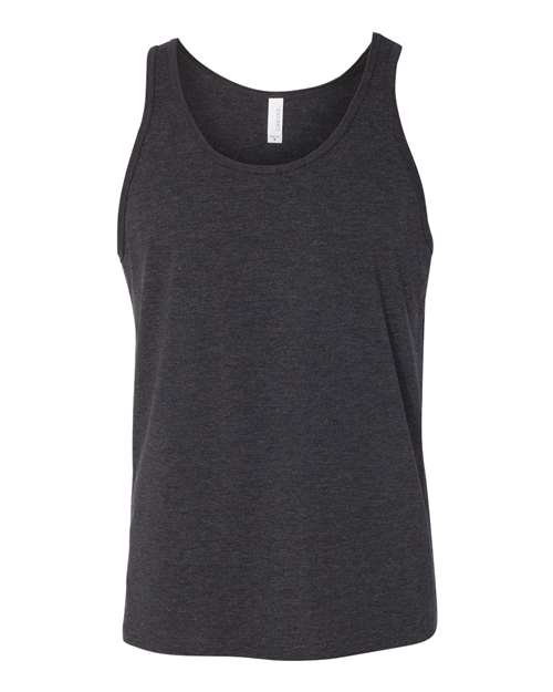 BELLA + CANVAS Jersey Tank 3480 - Charcoal Black Triblend/ Solid Black Triblend