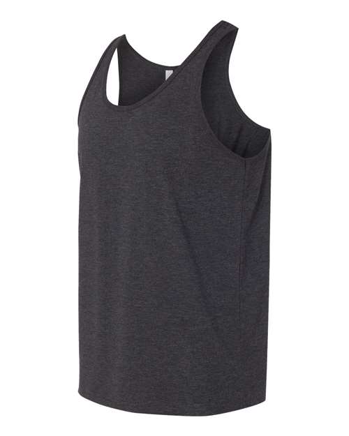 BELLA + CANVAS Jersey Tank 3480 - Charcoal Black Triblend/ Solid Black Triblend